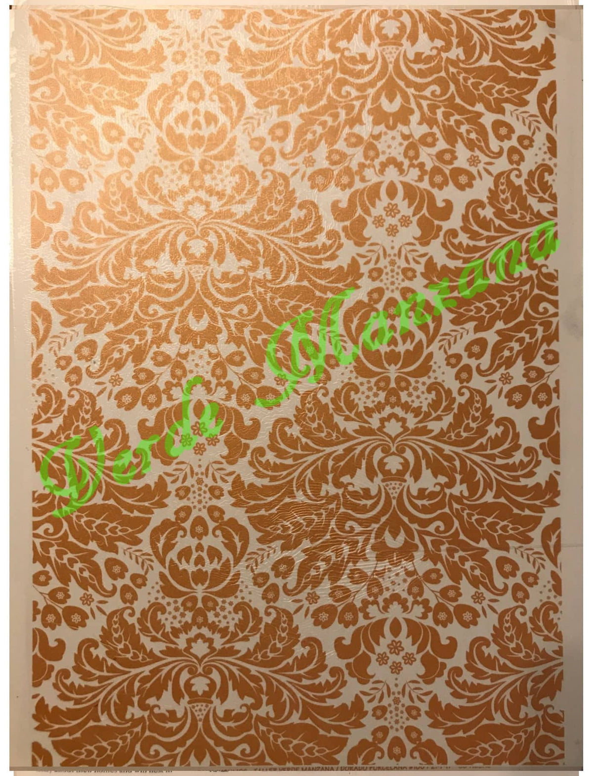 Calca Color Dorado,Vitrificable para Porcelana 23x33 cm, Diseño Número 141