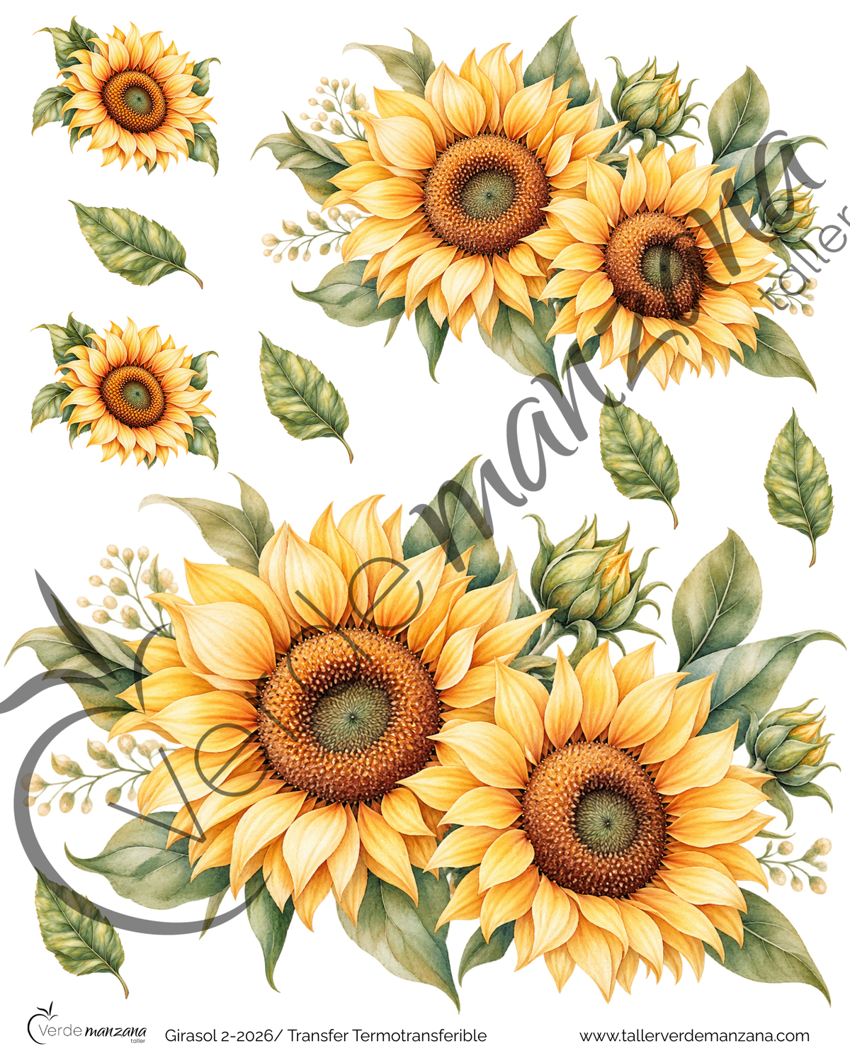Transfer Girasol 02 – Termoadhesivo para Tela y Superficies Pintadas