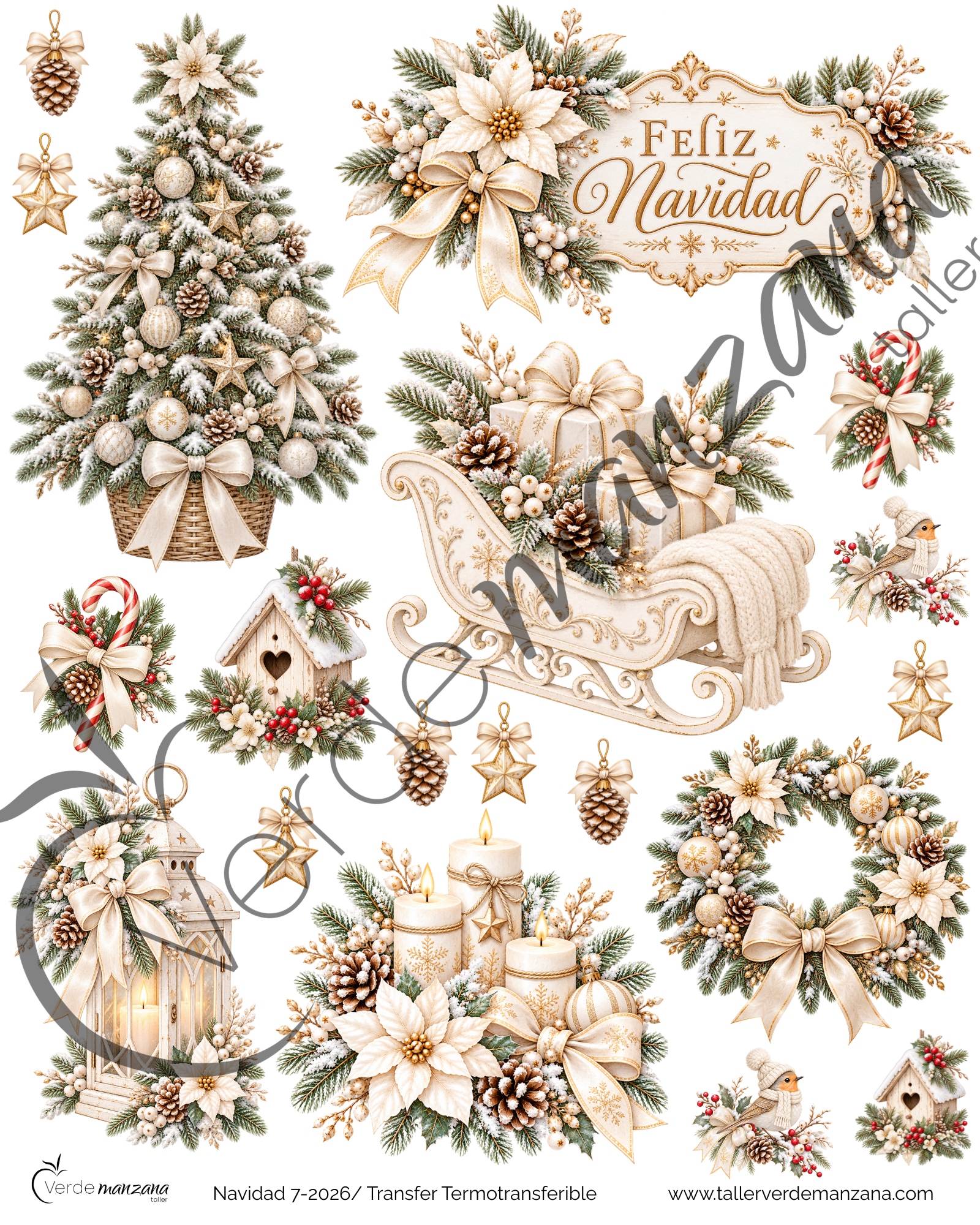 Transfer Navidad 07 – Termoadhesivo para Tela y Superficies Pintadas