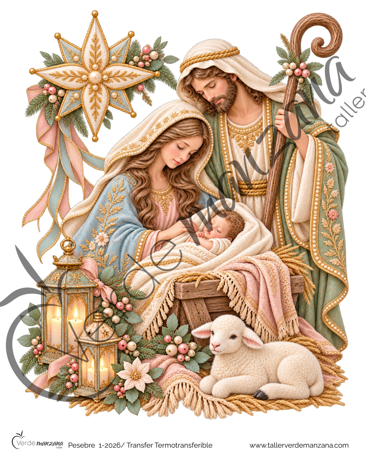 Transfer Pesebre 01 – Termoadhesivo para Tela y Superficies Pintadas