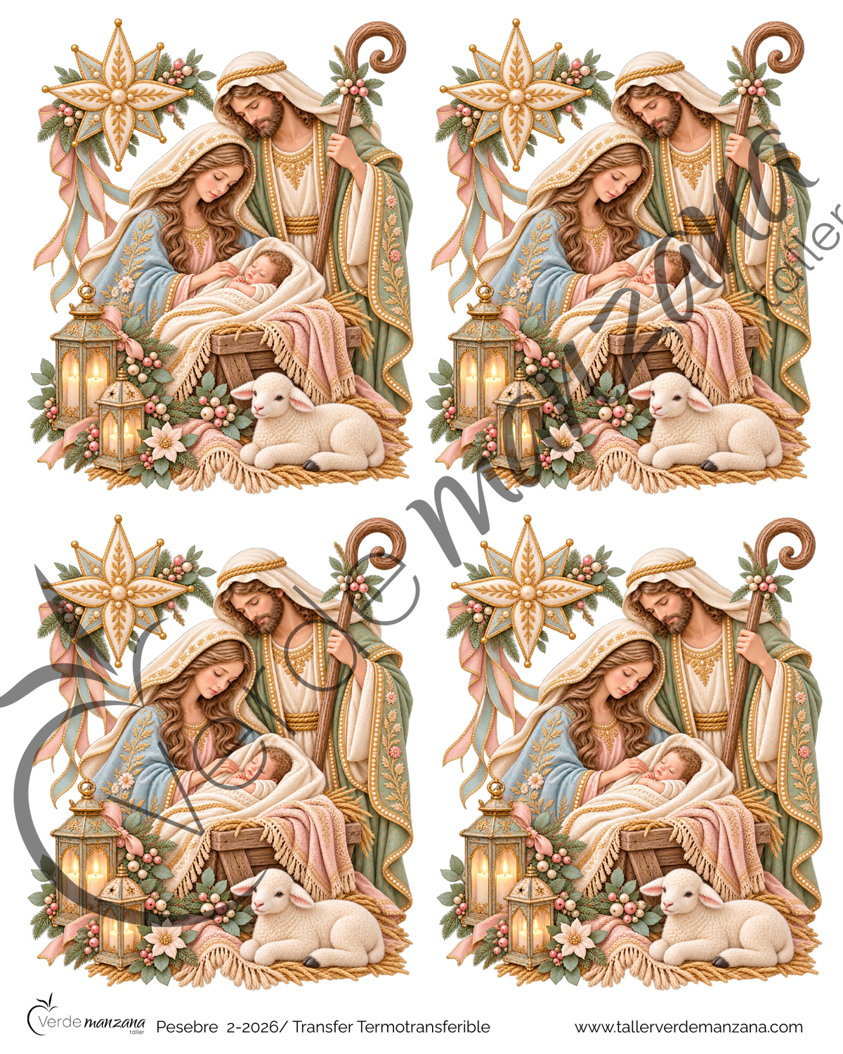 Transfer Pesebre 02 – Termoadhesivo para Tela y Superficies Pintadas