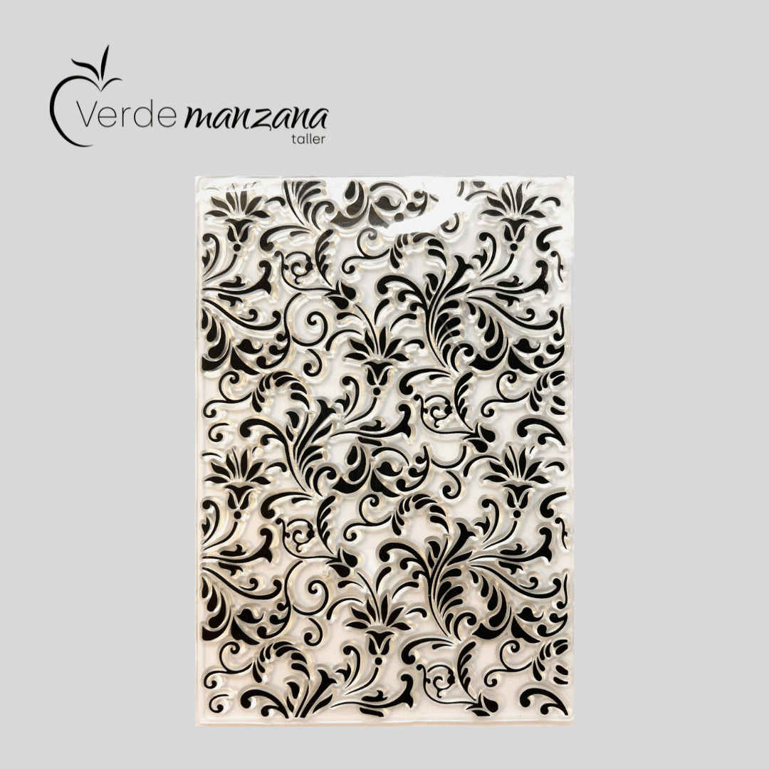 Sello para porcelana, diseño arabescos, medida 15 x 10 cm.