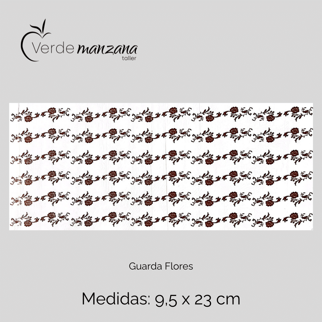 Calca de Oro, Vitrificable para Porcelana, Diseño Guarda Flores.