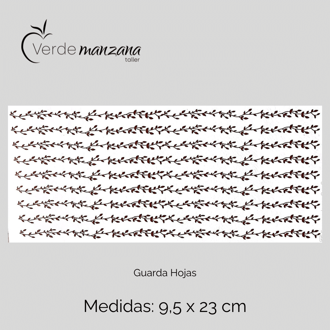 Calca de Oro, Vitrificable para Porcelana, Diseño Guarda Hojas.