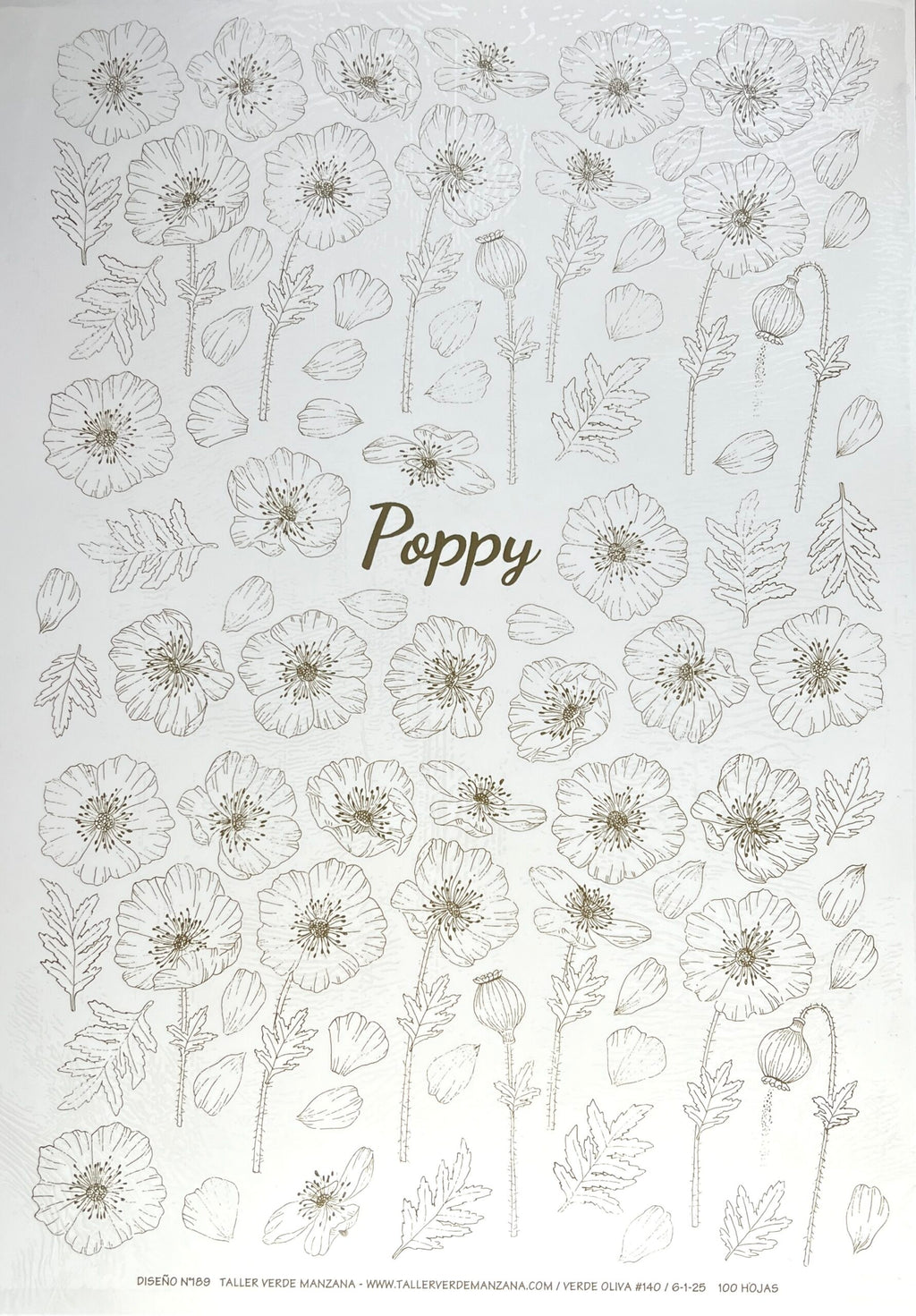 Nueva - Calca vitrificable para porcelana diseño 189 POPPY - Calidad Premium