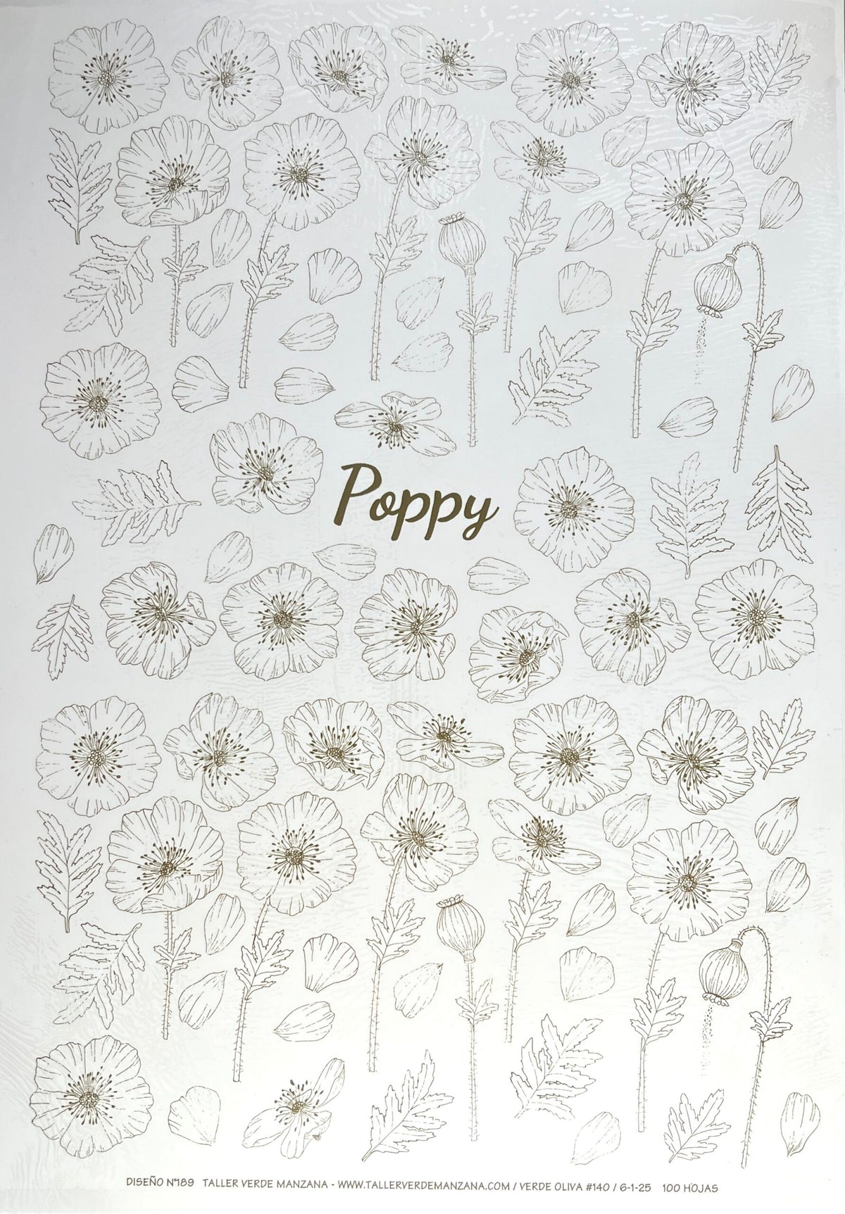 Nueva - Calca vitrificable para porcelana diseño 189 POPPY - Calidad Premium