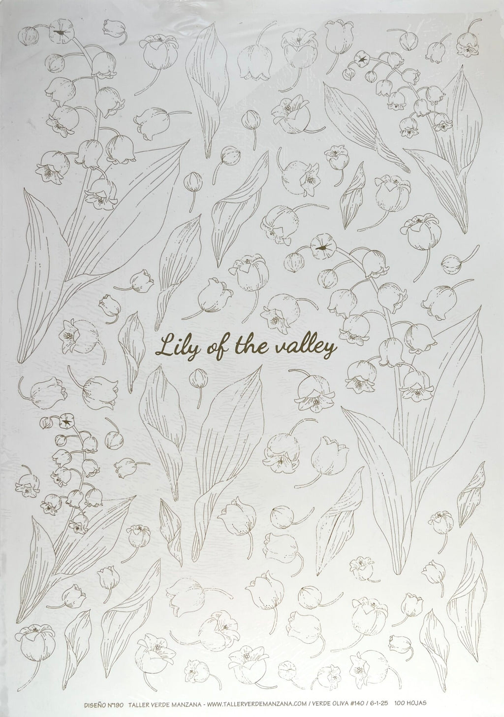 Nueva - Calca vitrificable para porcelana diseño 190 LILY OF THE VALLEY - Calidad Premium