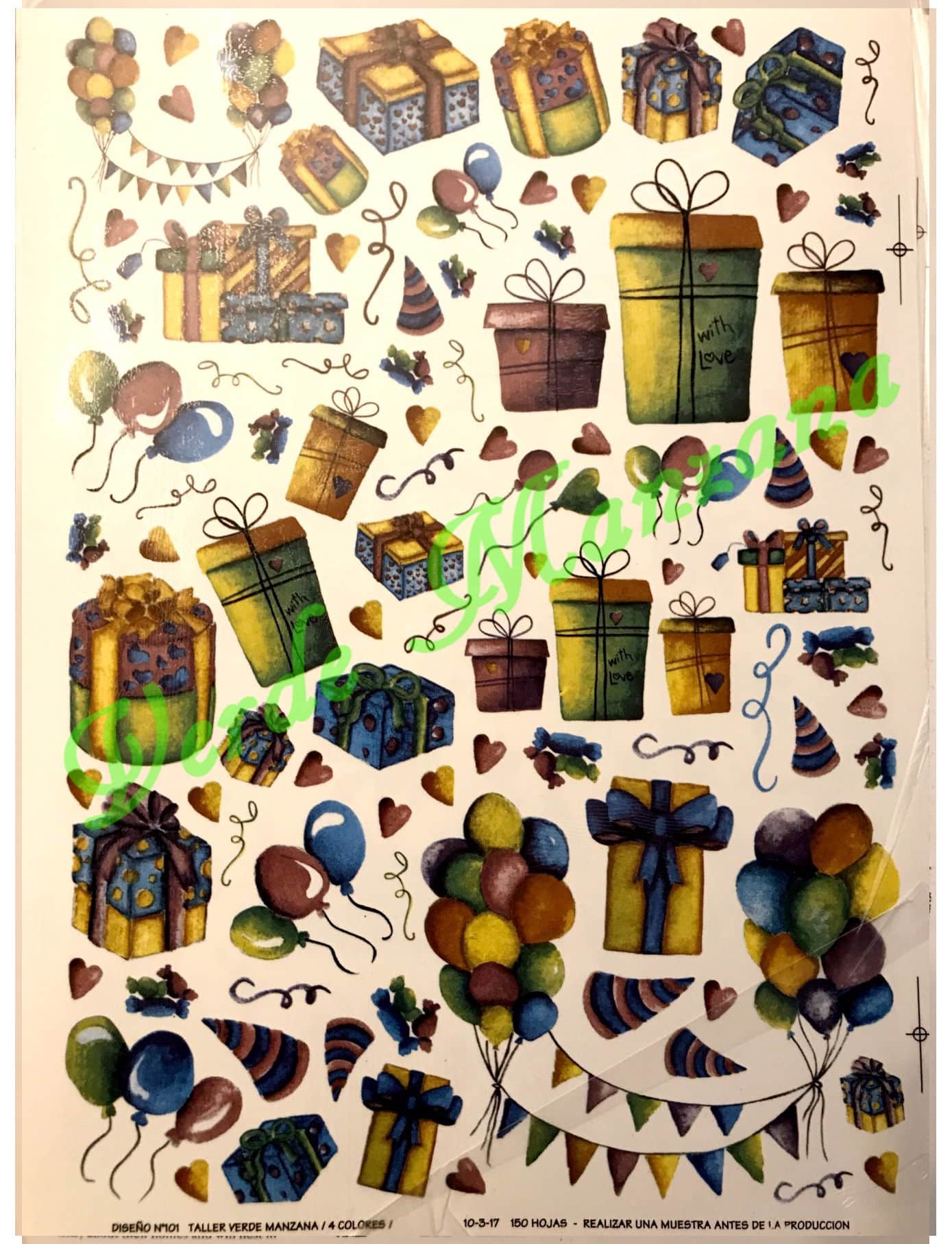Taller de arte Verde Manzana Vajilla porcelana plato curso Calca Color Vitrificable para Porcelana 23x33 cm, Diseño Número 101