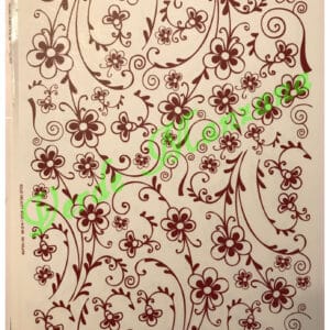 Calca Color Rojo, Vitrificable para Porcelana 23×33 cm, Diseño Número 34.