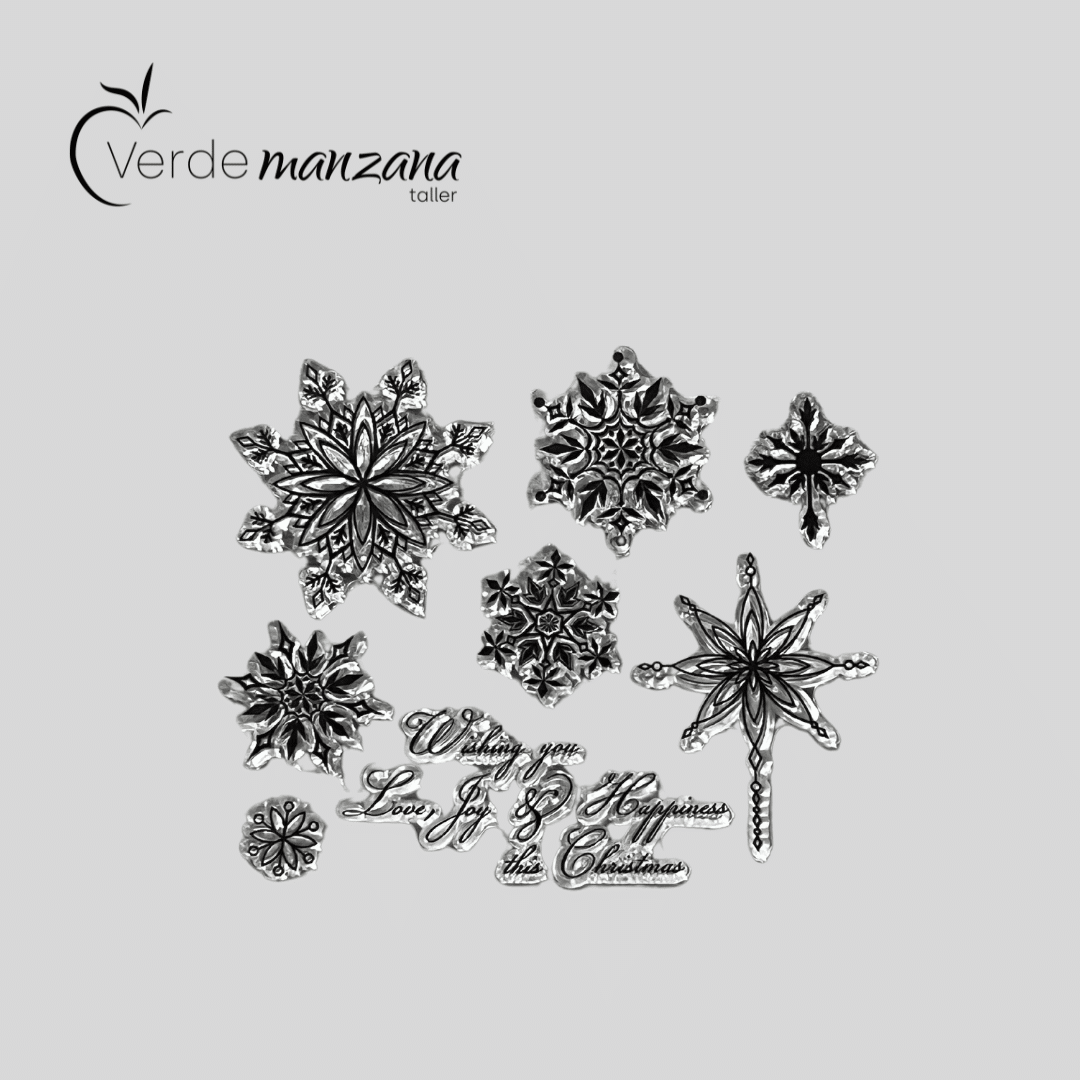 Taller de arte Verde Manzana Vajilla porcelana plato curso Sello para porcelana, diseño navidad, medida 12 x 10,5 cm.